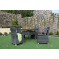 Styleless Stylish Design Synthetic Poly Resina Rattan Café e Jantar Set para Outdoor Garden Patio Wicker Furniture